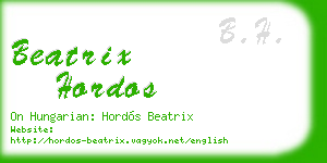beatrix hordos business card